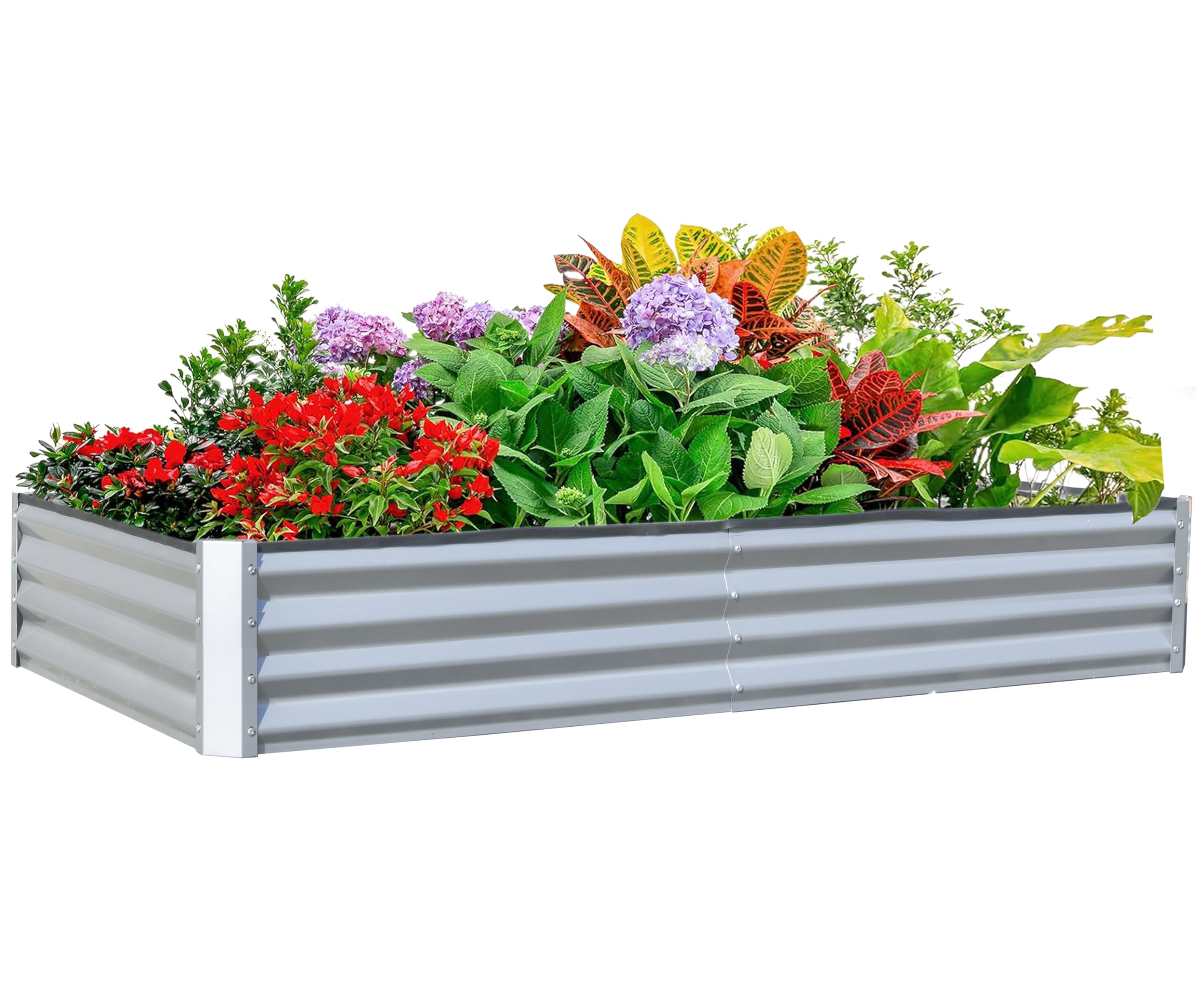 Planter Raised Metal - Jardinera Elevada Galvanizada de 6x3x1 pies,