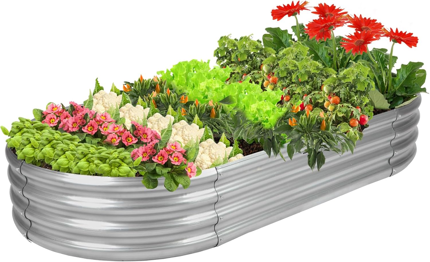 Planter Raised Metal - Jardinera Elevada con Certificación GRS, Galvanizada,
