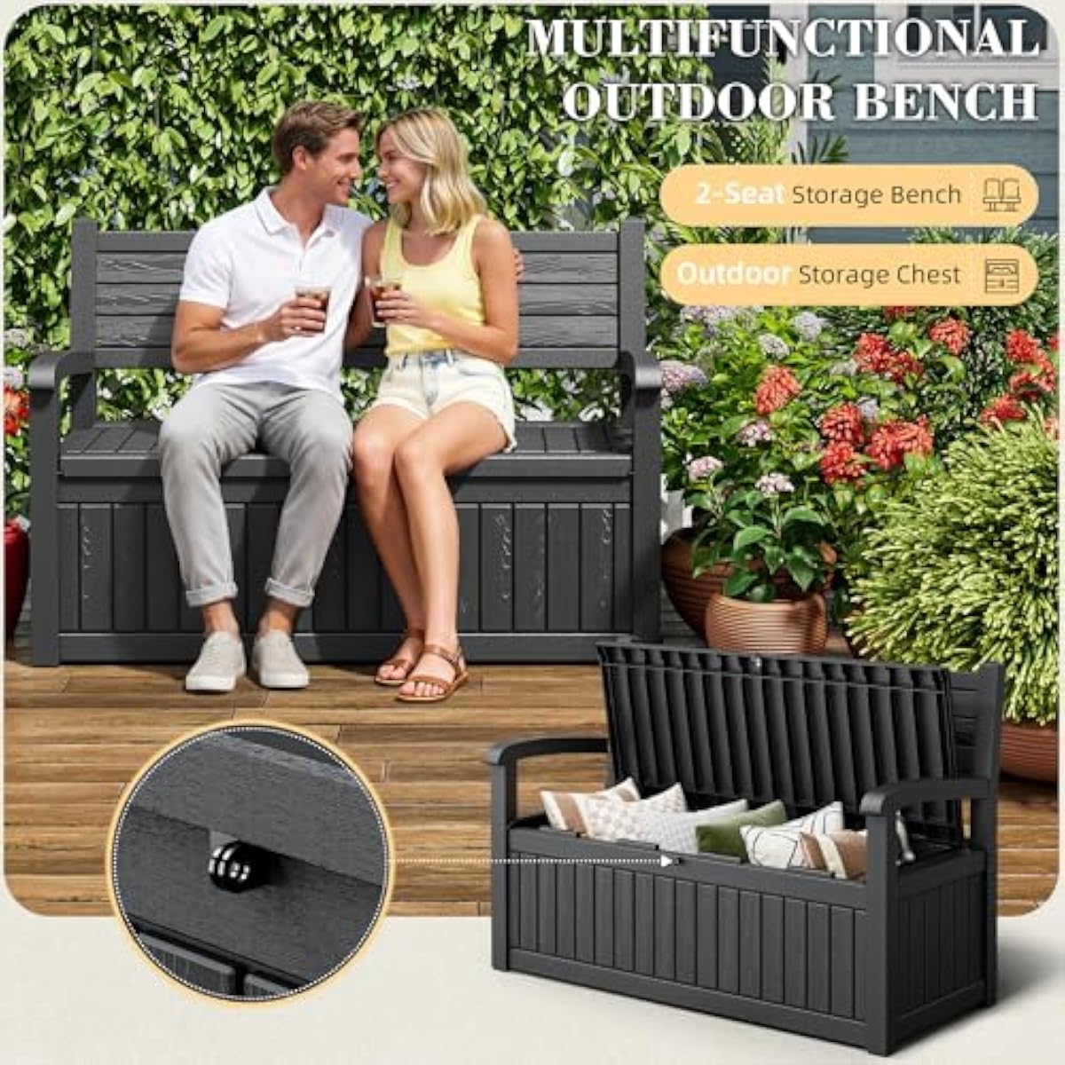 Banco de almacenamiento para e - Garden Storage Box reseña y precio