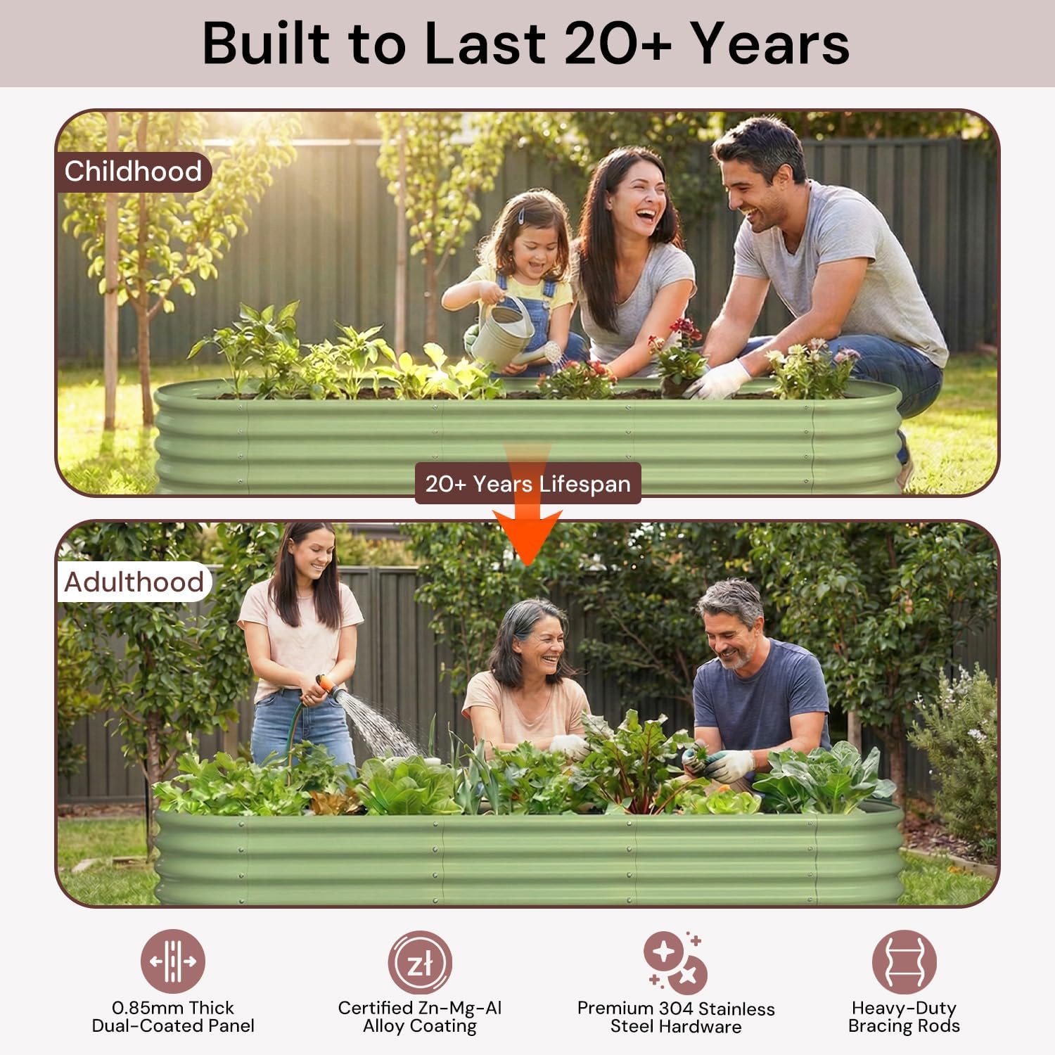 Jardinera Elevada Galvanizada  - Planter Raised Metal reseña y precio