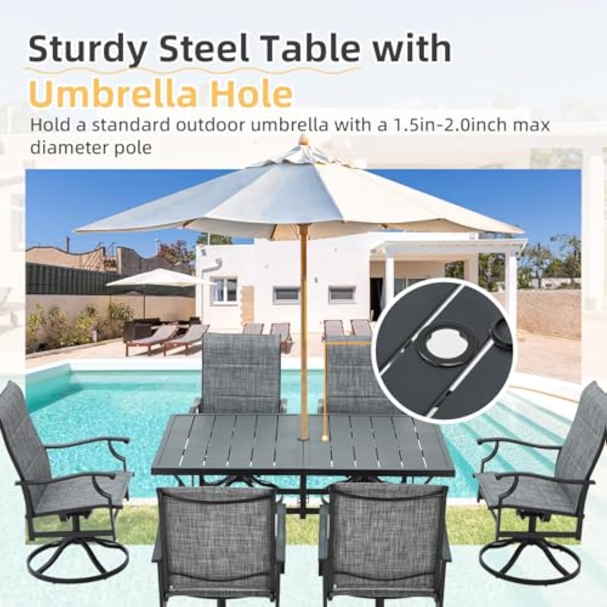 Juego de comedor moderno para  - Outdoor Furniture Plus reseña y precio