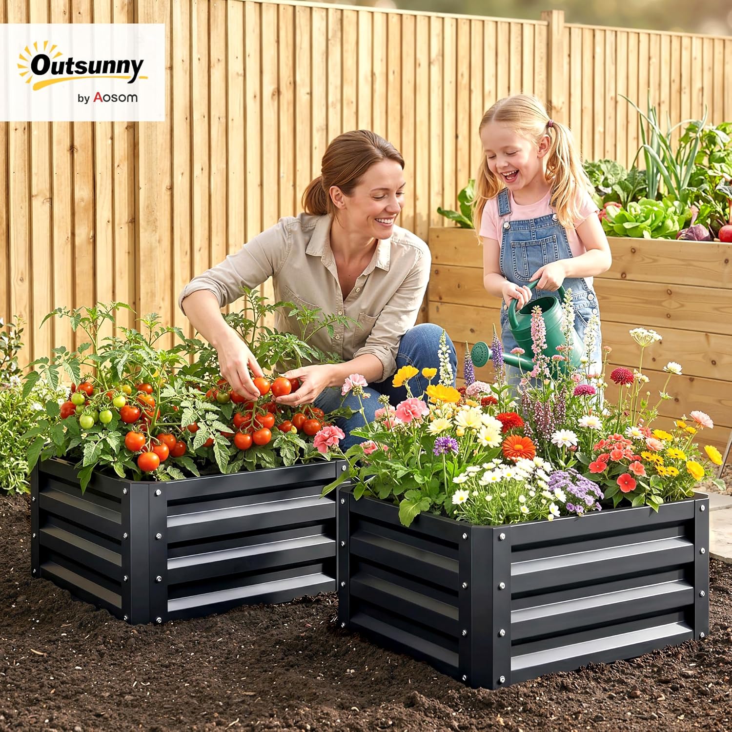 Jardinera elevada galvanizada  - Planter Raised Metal reseña y precio