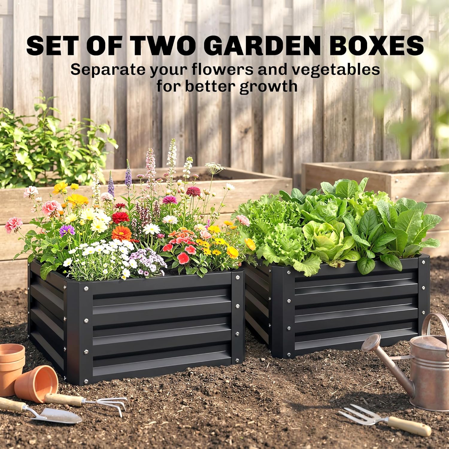 Jardinera elevada galvanizada  - Planter Raised Metal reseña y precio