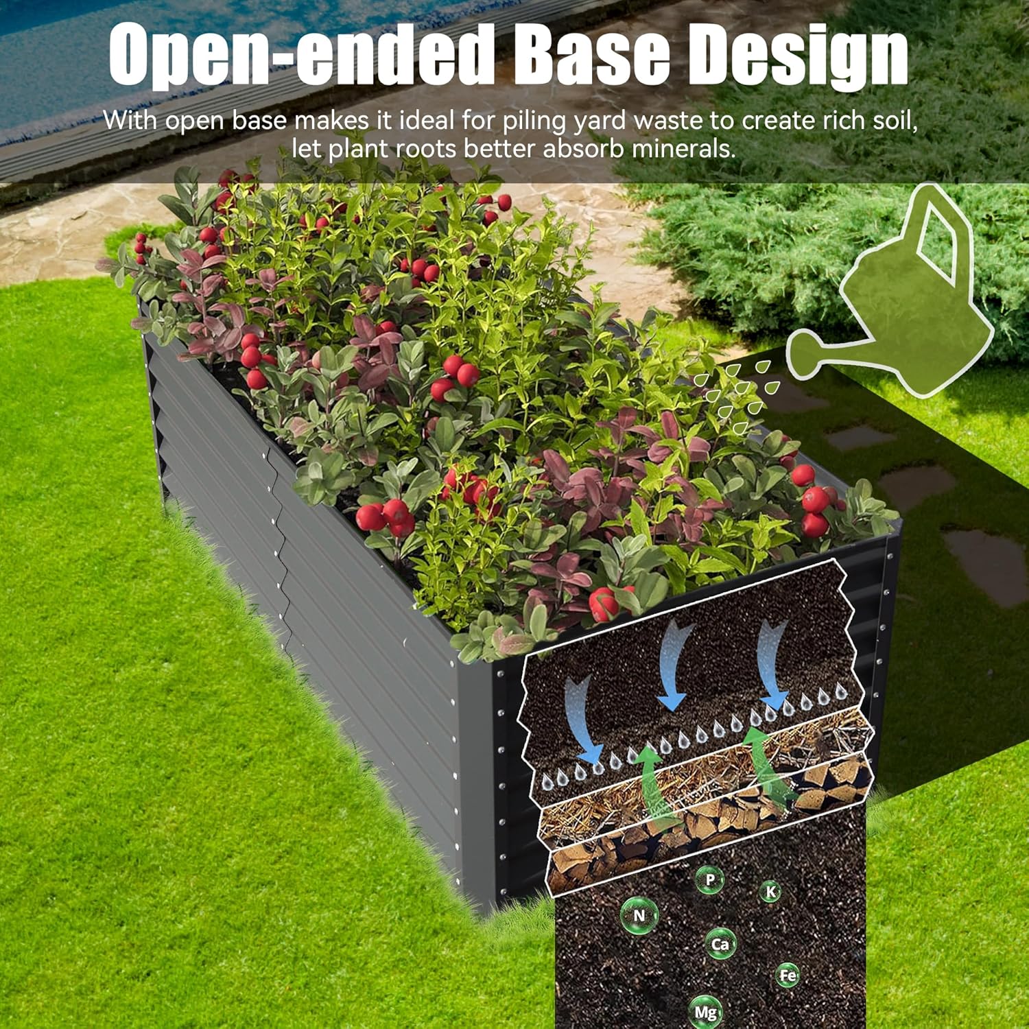 Jardinera Elevada Galvanizada  - Planter Raised Metal reseña y precio
