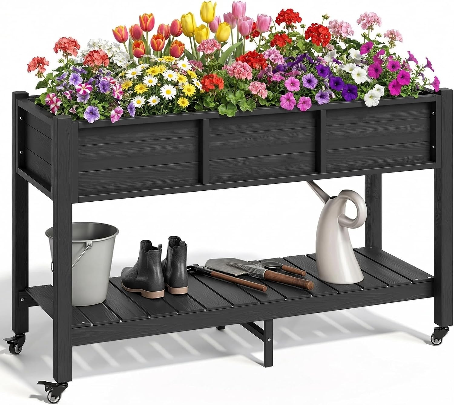 Jardinera Elevada con Ruedas,  - Garden Storage Box reseña y precio