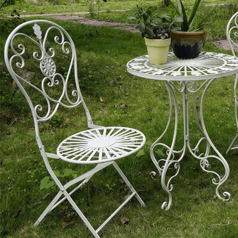 Mesa y Sillas de Hierro Vintag - Outdoor Furniture Cafe reseña y precio