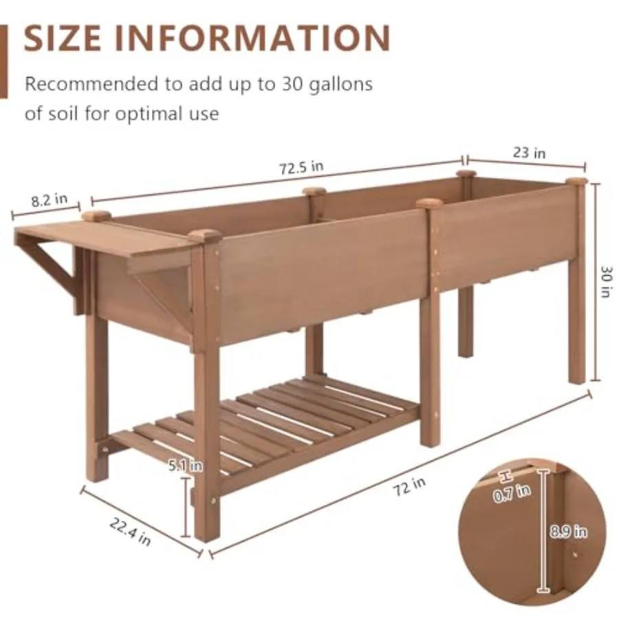 Cama de jardín elevada con pat - Garden Storage Box reseña y precio