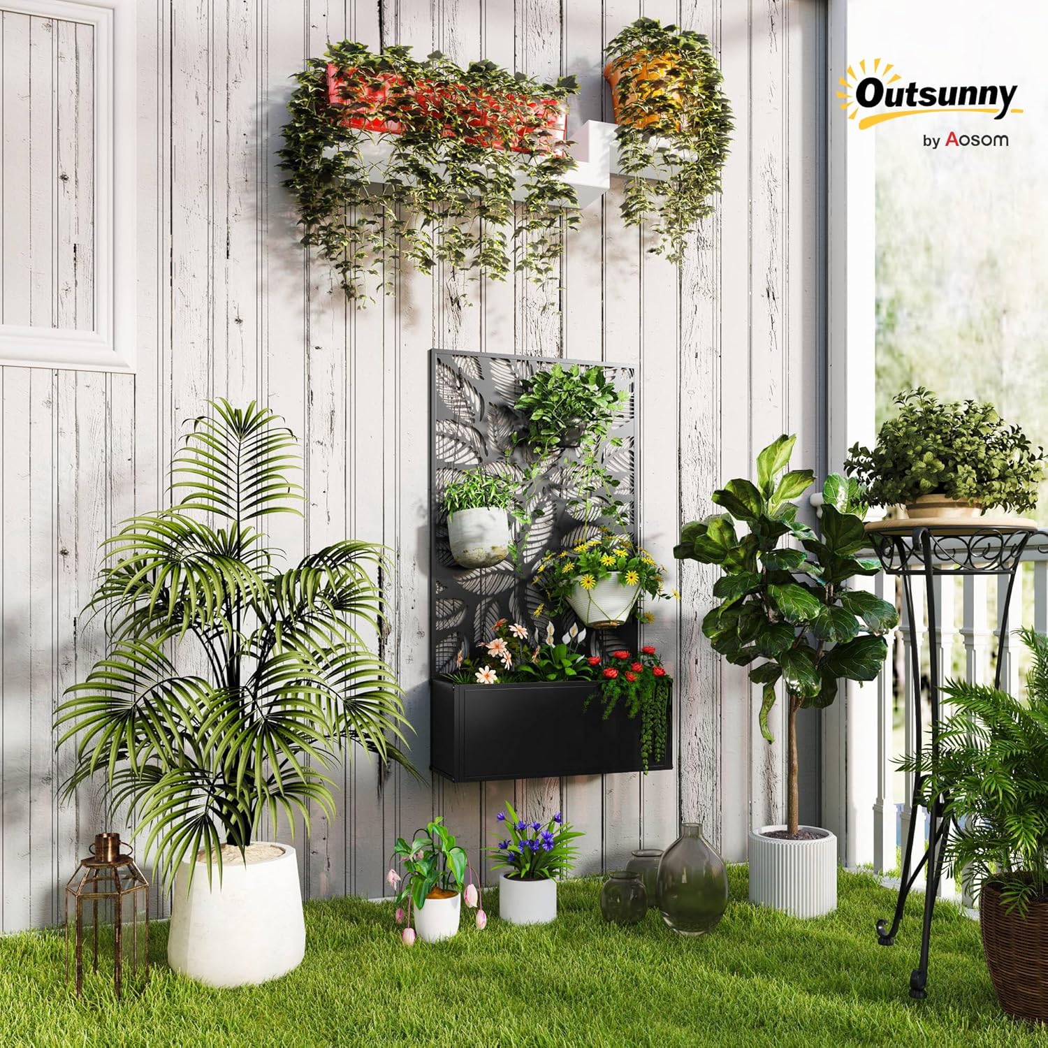 Jardinera elevada metálica con - Planter Raised Metal reseña y precio