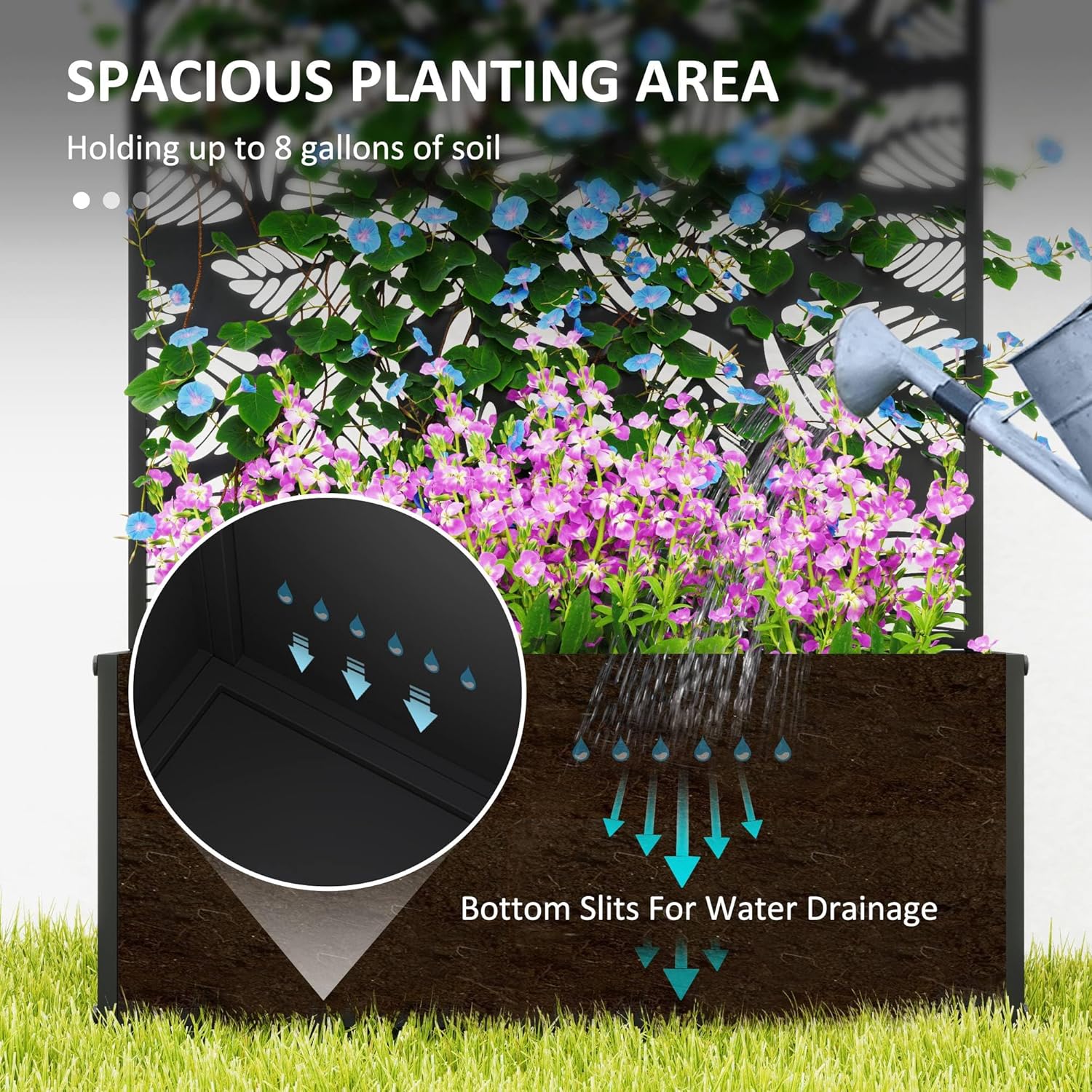 Jardinera elevada metálica con - Planter Raised Metal reseña y precio